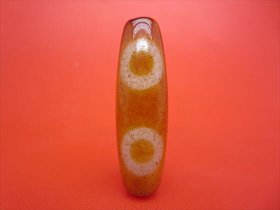 ※キズあり※【チベット天珠】二眼蔵神天珠約49×15mm【一点物】