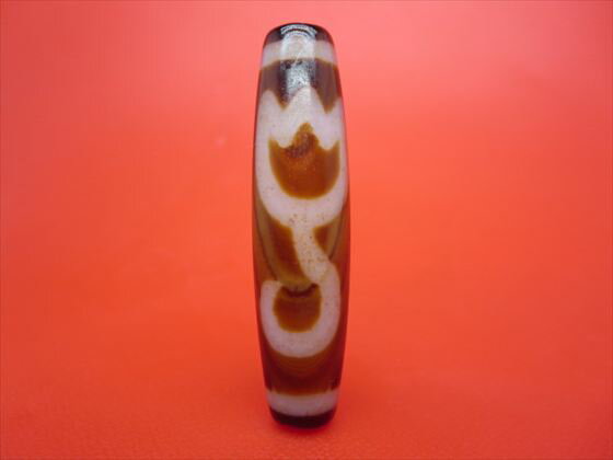 【チベット天珠】水蓮花天珠約52×13mm【天然模様入り】【一点物】