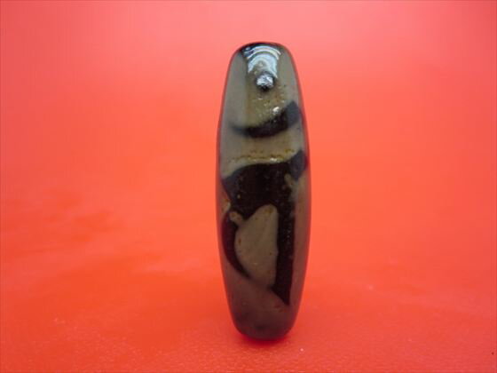 【チベット老天珠風天珠】万字大日如来天珠(バン)約38×13mm【一点物】