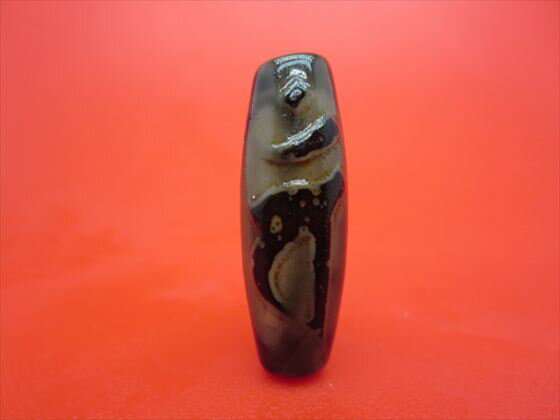 【チベット老天珠風天珠】如意大日如来天珠(バン)約37×13mm【一点物】