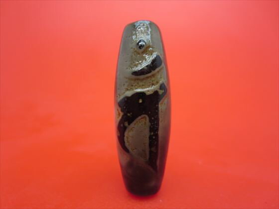 【チベット老天珠風天珠】如意大日如来天珠(バン)約39×13mm【一点物】