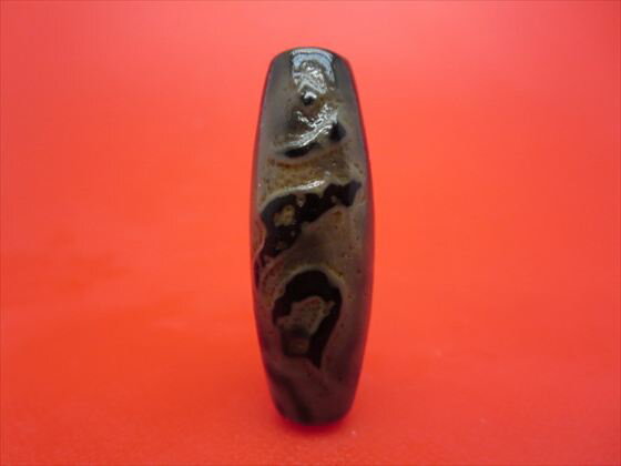 【チベット老天珠風天珠】万字不動明王天珠(カーン)約38×13mm【一点物】