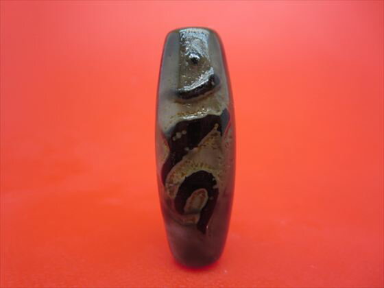【チベット老天珠風天珠】万字不動明王天珠(カーン)約38×14mm【一点物】