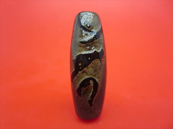 【チベット老天珠風天珠】万字不動明王天珠(カーン)約37×13mm【一点物】