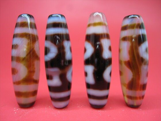 【チベット高級至純天珠】雙天地天珠38×12mm【2粒SET】