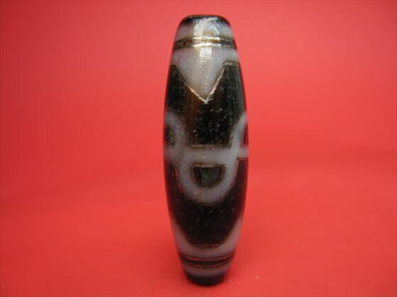 【チベット銀線天珠】虎牙六辨蓮花天珠【馬蹄痕】【一点物】