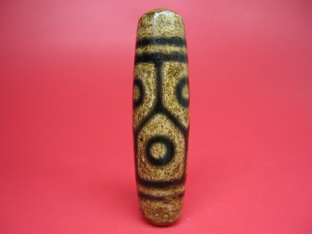 【チベット風化天珠】亀甲六眼天珠