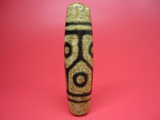 【チベット風化天珠】亀甲六眼天珠