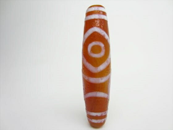 【チベット紅玉髄天珠】雙天地天珠カーネリアン【馬蹄痕】【一点物】