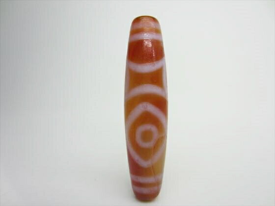 【チベット紅玉髄天珠】雙天地天珠カーネリアン【馬蹄痕】【一点物】