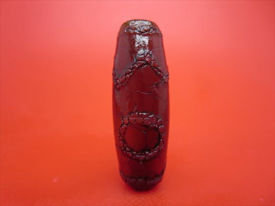 【チベット火供天珠】息増懐珠約36×12.5mm【一点物】