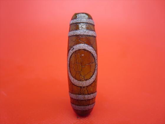 【チベット火供天珠】天地天珠約41×12.6mm【一点物】