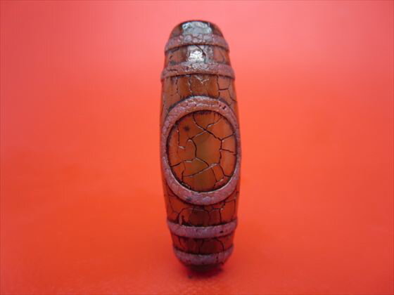 【チベット火供天珠】天地天珠約39×13mm【一点物】