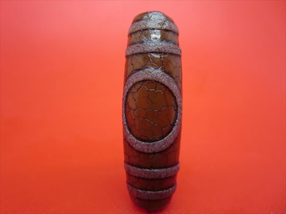 【チベット火供天珠】天地天珠約40×13mm【一点物】