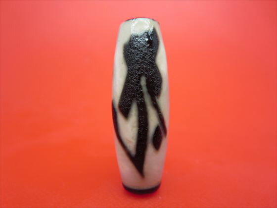 【チベット天珠】如意虚空蔵菩薩天珠(タラーク)約39×13mm【龍鱗加工】【一点物】