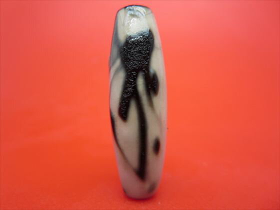 【チベット天珠】万字虚空蔵菩薩天珠(タラーク)約39×13mm【龍鱗加工】【一点物】