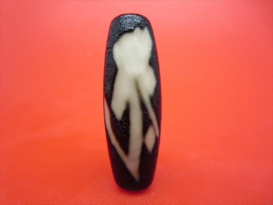 【チベット天珠】如意虚空蔵菩薩天珠(タラーク)約39×13mm【龍鱗加工】【一点物】