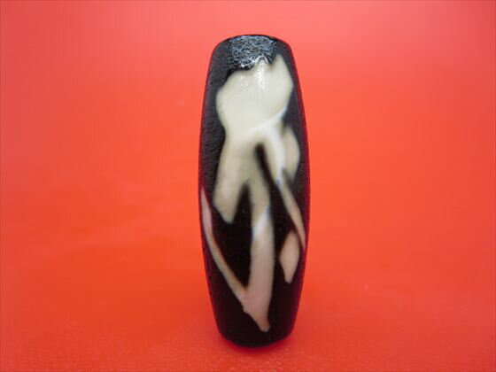 【チベット天珠】如意虚空蔵菩薩天珠(タラーク)約38×14mm【龍鱗加工】【一点物】