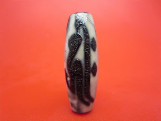 【チベット天珠】鳳眼千手観音天珠鳳眼阿弥陀如来天珠(キリーク)約39×14mm【龍鱗加工】【一点物】