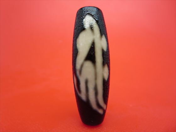 【チベット天珠】鳳眼千手観音天珠鳳眼阿弥陀如来天珠(キリーク)約39×13mm【龍鱗加工】【一点物】