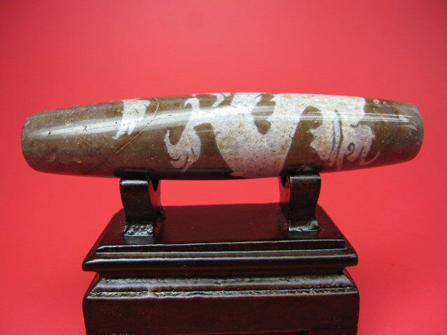 【龍神紅朱砂天珠】【台座付き】【一点物】