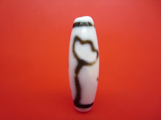 【チベット高級天珠】水蓮花天珠・白約38×12mm【一点物】