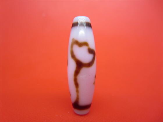 【チベット高級天珠】水蓮花天珠・白約39×12mm【一点物】