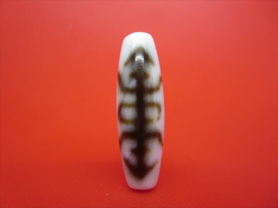 【チベット高級天珠】福寿天珠・白約37×12mm【一点物】