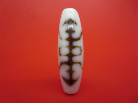【チベット高級天珠】福寿天珠・白約39×12mm【一点物】