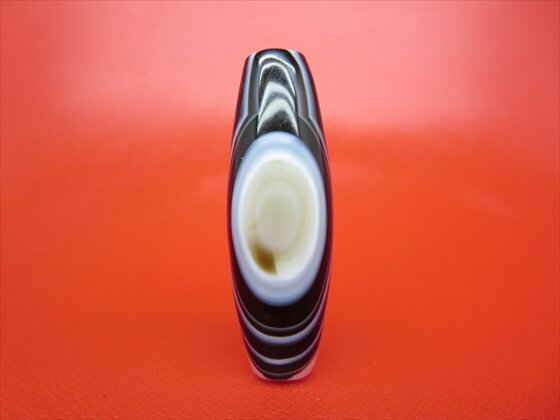 【チベット高級天珠】羊眼板珠・天眼珠約49×16mm【水晶入り】【一点物】