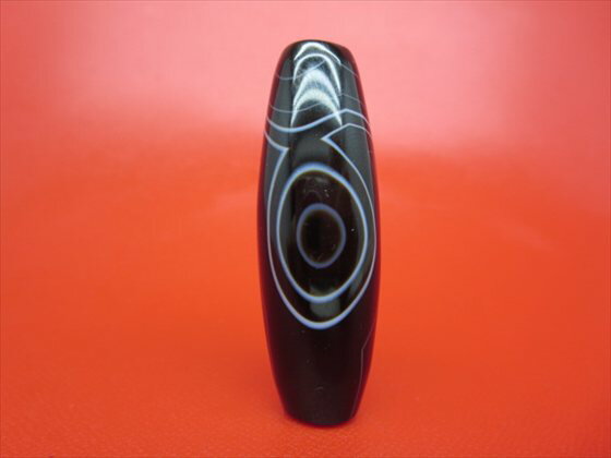 【チベット高級天珠】羊眼板珠・天眼珠約51×17mm【水晶入り】【一点物】