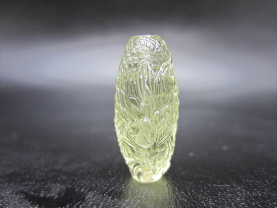 【リビアングラス天珠】手彫り龍神天珠3.5g約24×11mm【鑑別済み】【一点物】