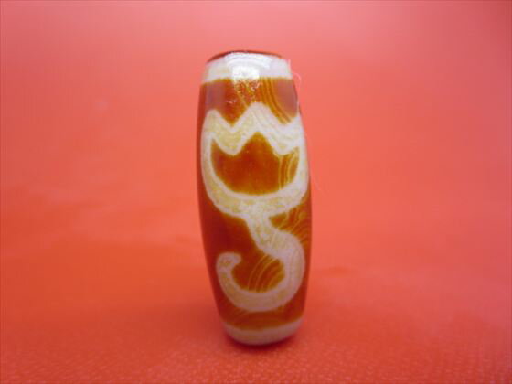 【チベット天珠】水蓮花天珠約32×12mm【天然模様入り】【一点物】