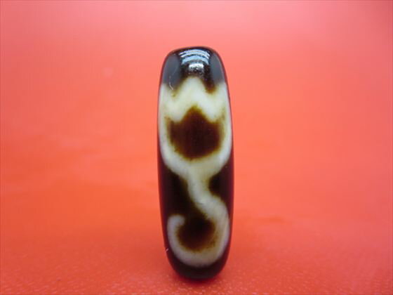 【チベット天珠】水蓮花天珠約30×10mm【天然模様入り】【一点物】