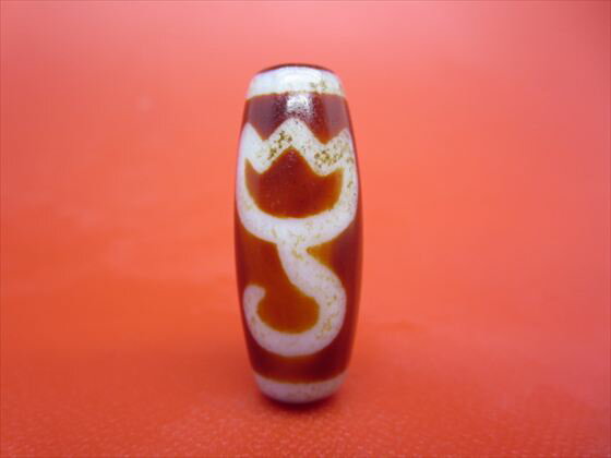 【チベット天珠】水蓮花天珠約32×12mm【天然模様入り】【一点物】