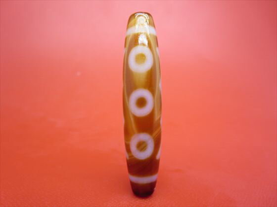 【チベット天珠】五眼天珠約59×13mm【天然模様入り】【一点物】