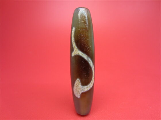 【チベット風化天珠】如意二眼天珠【馬蹄痕・天然模様入り】【一点物】