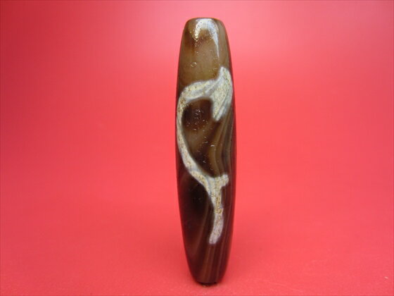 【チベット風化天珠】如意天珠【馬蹄痕・天然模様入り】【一点物】