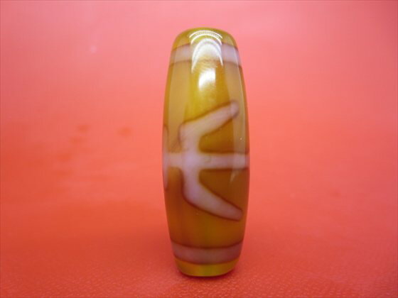 【チベット天珠】大人天珠約39×14.6mm【鉱物入り】【一点物】