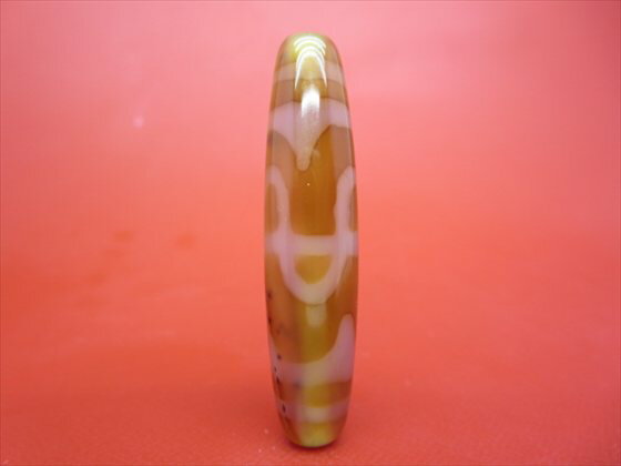 【チベット天珠】六辨蓮花天珠約50×12mm【鉱物入り】【一点物】