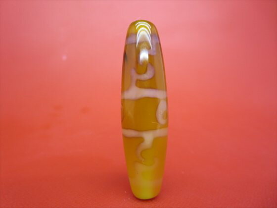 【チベット天珠】蓮師法器天珠約52×14mm【鉱物入り】【一点物】