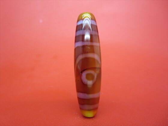 【チベット天珠】二眼天珠約50×13mm【鉱物入り】【一点物】