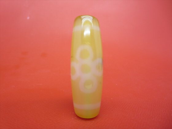 【チベット天珠】閃電五眼天珠約40×13mm【鉱物入り】【一点物】