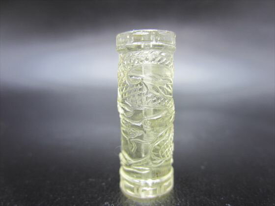 【リビアングラス天珠】手彫り龍神天珠4.8g約28×10.3mm【鑑別済み】【一点物】