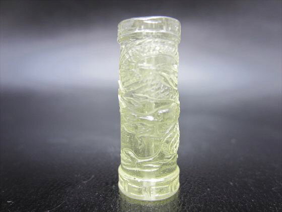 【リビアングラス天珠】手彫り龍神天珠4.8g約28×10.3mm【鑑別済み】【一点物】