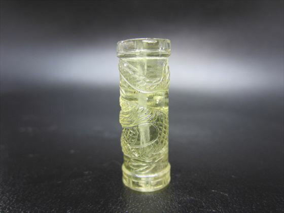 【リビアングラス天珠】手彫り龍神天珠5g約29×10.5mm【鑑別済み】【一点物】