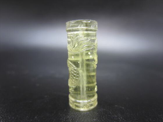 【リビアングラス天珠】手彫り龍神天珠5g約29×10.5mm【鑑別済み】【一点物】