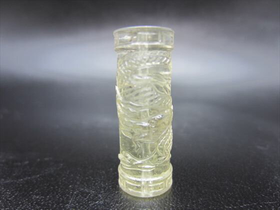 【リビアングラス天珠】手彫り龍神天珠5.9g約30.6×11.3mm【鑑別済み】【一点物】