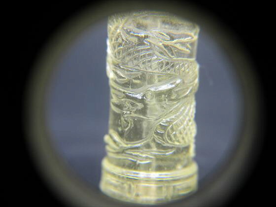 【リビアングラス天珠】手彫り龍神天珠6.2g約28.5×11.4mm【鑑別済み】【一点物】