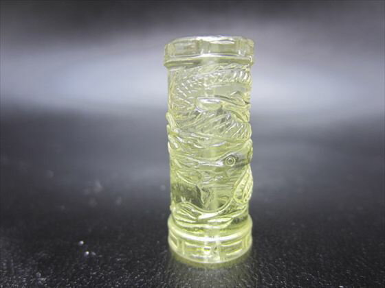 【リビアングラス天珠】手彫り龍神天珠6.5g約28.6×12mm【鑑別済み】【一点物】